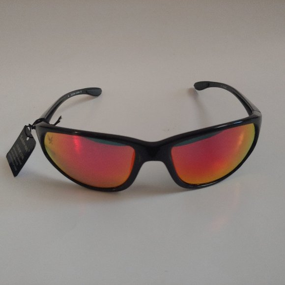 (NWT) Vintge 90's PC Wrap Around Sporty Sunglasses (Black/Red M) - Picture 1 of 4